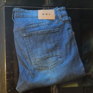 MBX Men's Slim Fit Denim Jeans - Classic Blue